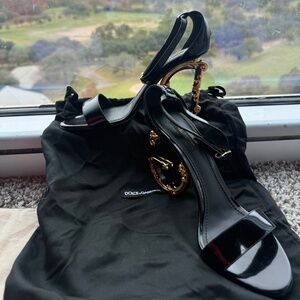 Dolce & Gabbana Barocco-Heel Sandals | Size